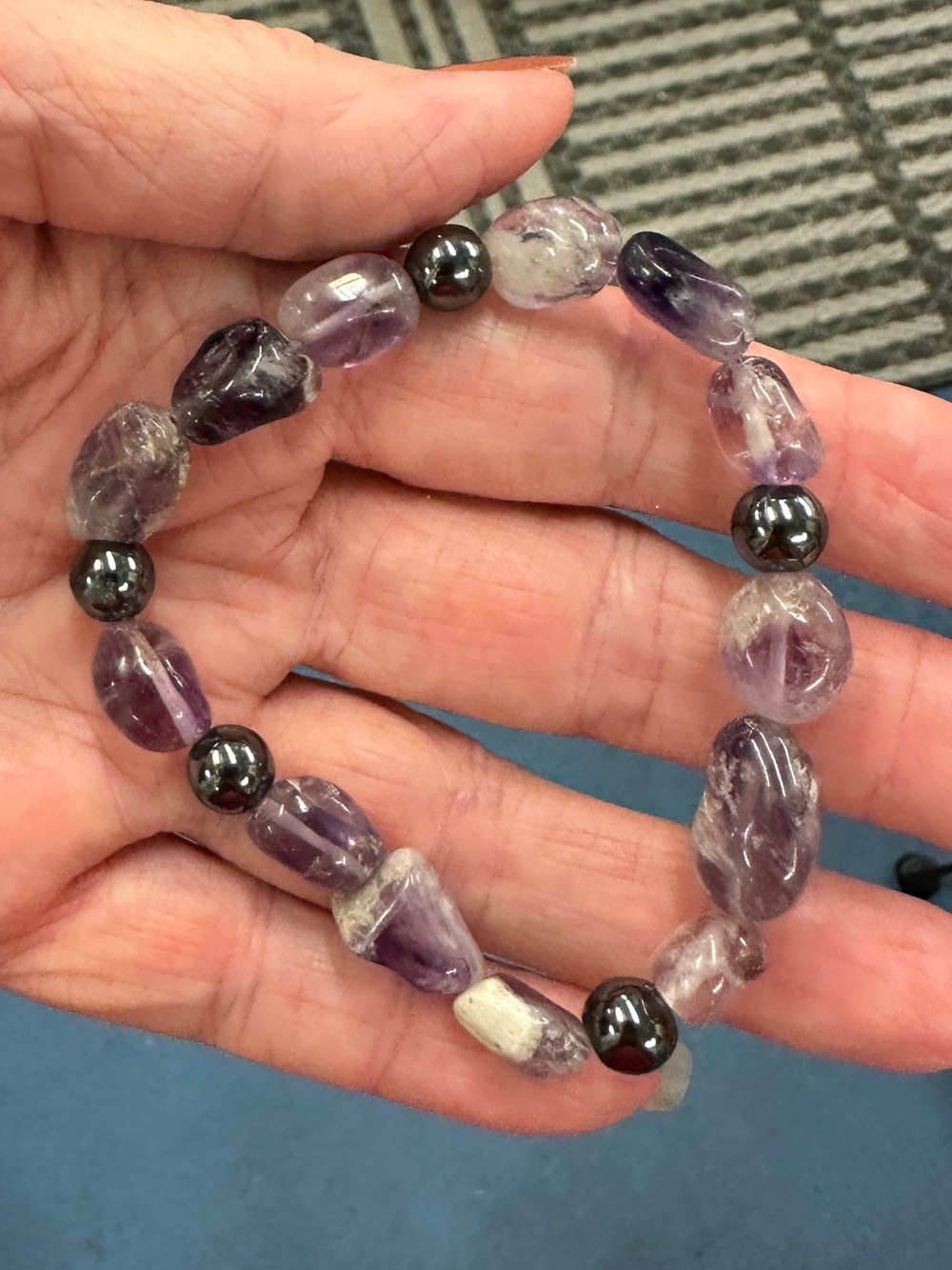 Amethyst with Hematite Bracelet